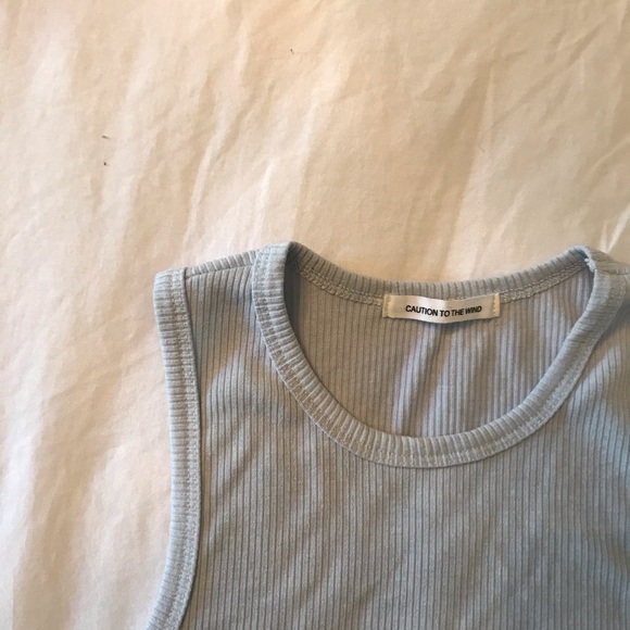 ✨2/$15, 3/$20✨NWOT baby blue ribbed tank top - Picture 2 of 3